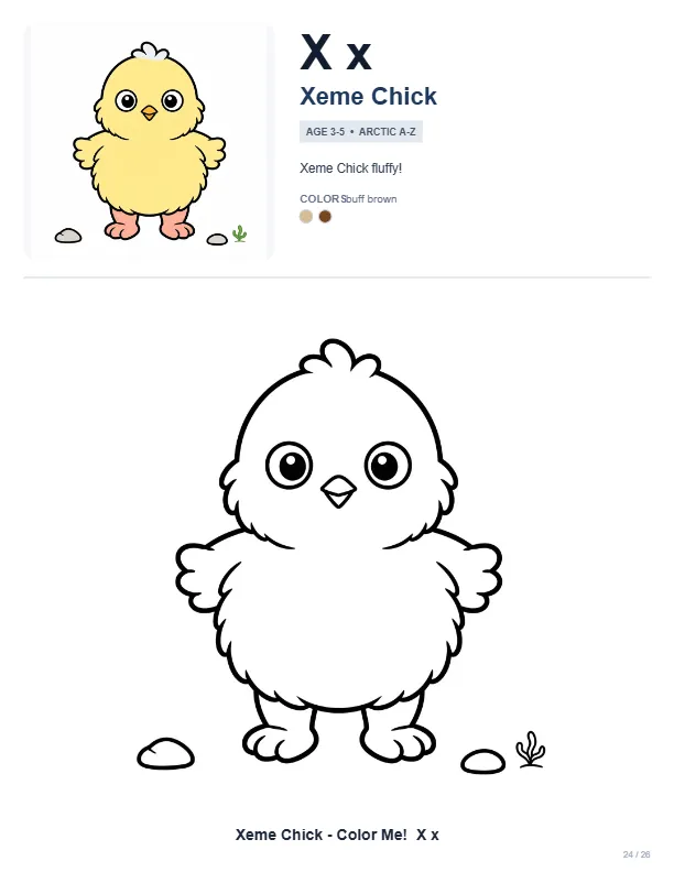 Alphabet Coloring Pages Xeme Chick – Letter X Coloring Page