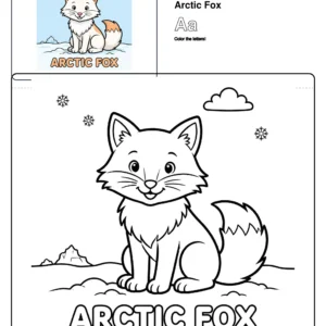 Arctic Fox Coloring Pages - Letter A Coloring Page