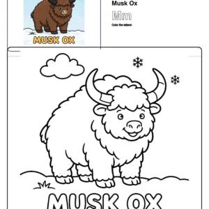 Coloring Musk Ox - Letter M Coloring Page