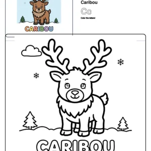 Coloring Pages Caribou - Letter C Coloring Page