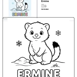 Coloring Pages For Adults Ermine - Letter E Coloring Page