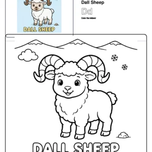 Coloring Pages For Kids Dall Sheep - Letter D Coloring Page
