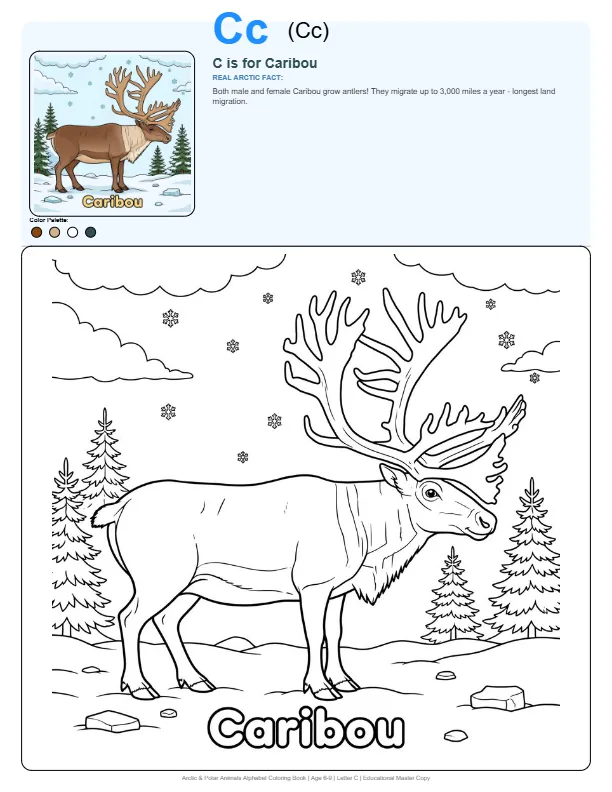 Cool Coloring Pages Caribou - Letter C Coloring Page