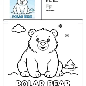Polar Bear Coloring Pages - Letter P Coloring Page