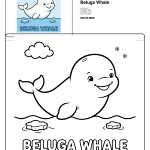 Whale Coloring Pages - Letter B Coloring Page