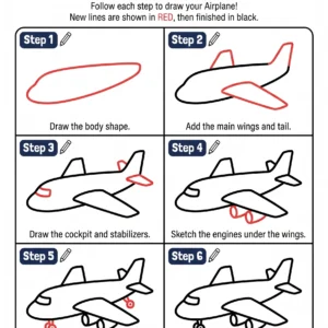 airplane drawing how to draw step by step