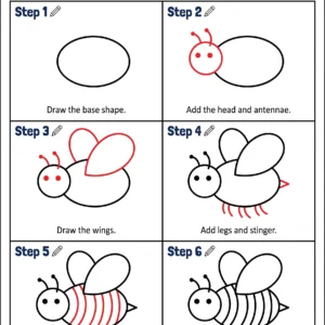 bee drawing easy cute pictures to draw