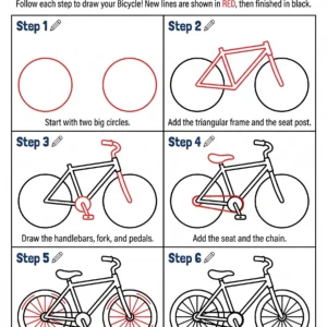 bicycle drawing how to draw step by step