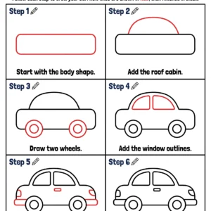 car drawing how to draw step by step