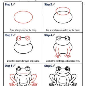 cute frog drawing how to draw step by step