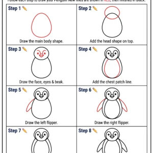 cute penguin drawing how to draw step by step