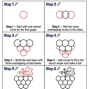 grapes drawing how to draw step by step