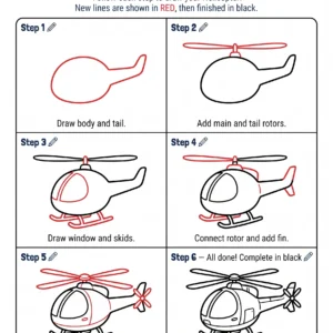 helicopter drawing how to draw step by step