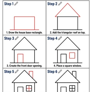 house drawing how to draw step by step